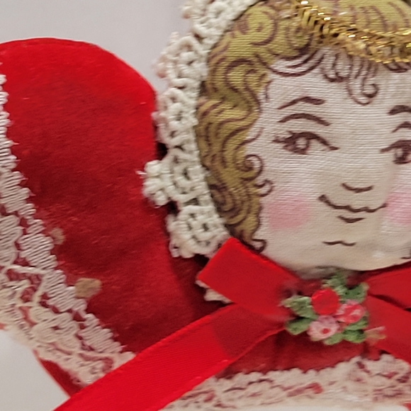 Kurt Adler 70s vintage velvet cloth Angel Christmas ornament - Picture 7 of 8